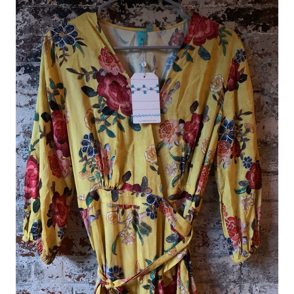 NWT Anthropologie Farm Rio Sunlit Wrap dress - Picture 6 of 8